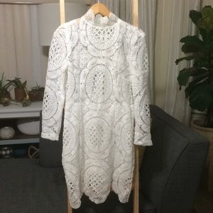 White Lace Short Dress